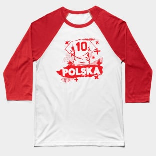 Vintage Polish Football // Retro Grunge Poland Soccer Baseball T-Shirt